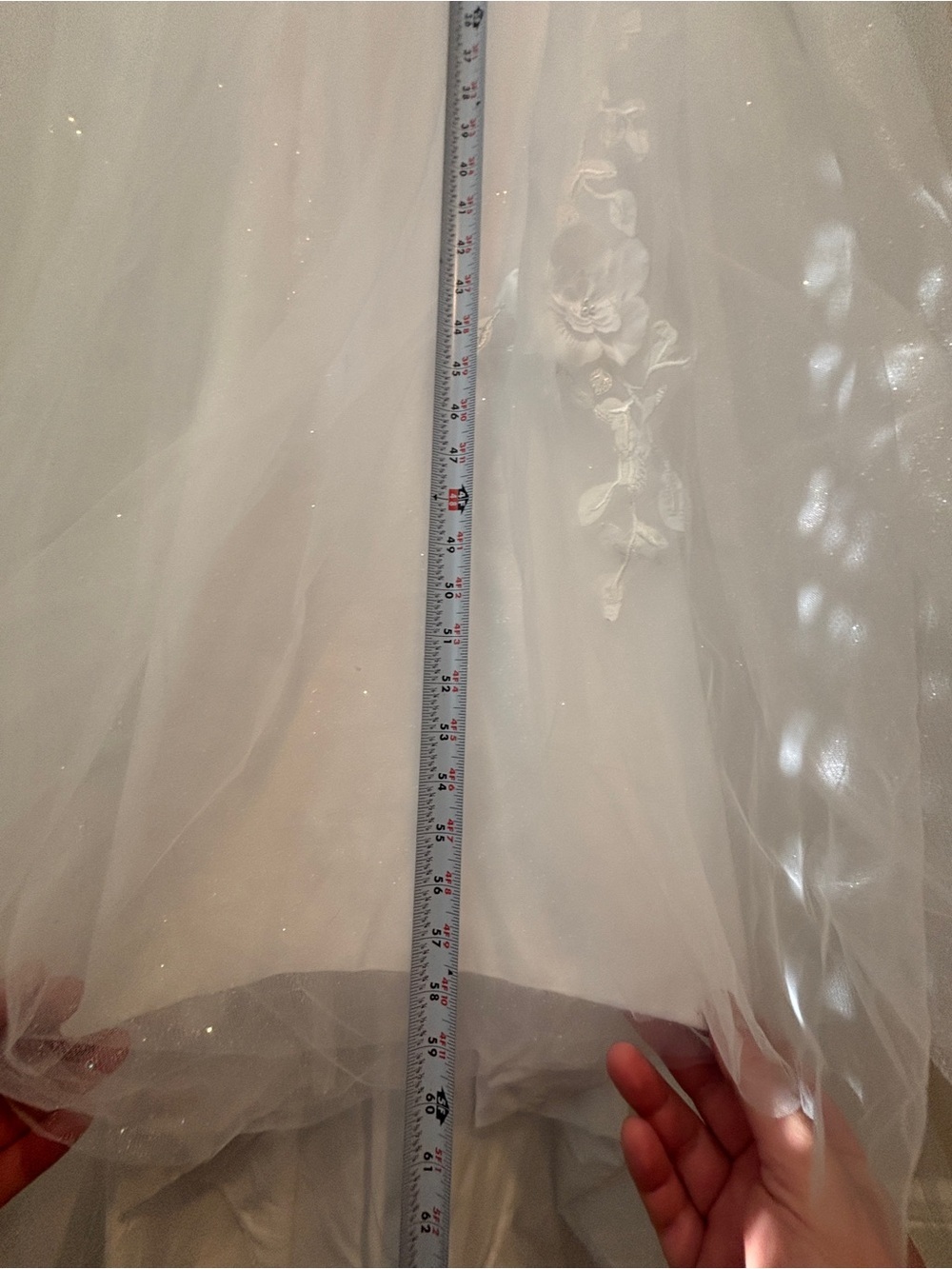 A-Line Lace Bodice Tulle Wedding Dress - Picture 8 of 12